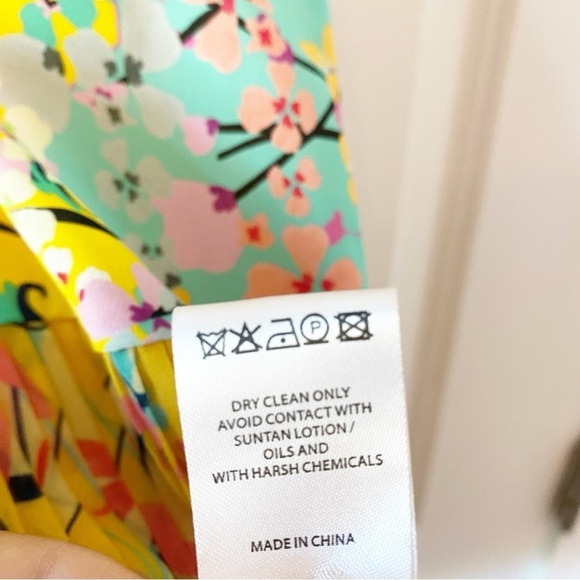 SALONI Amy 100% Silk Floral Mini Dress Lemon Garden Size 0 - Picture 13 of 13